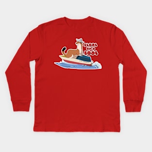 Stoat on a boat Kids Long Sleeve T-Shirt